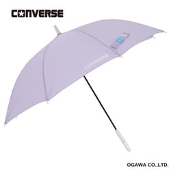 子供用傘 CONVERSE 無地タイプ 58cm ジャンプ式 ロゴプリント付 お名前ネーム付き 抗菌手元 パープル 20282