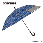 子供用傘 晴雨兼用 子供日傘 CONVERSE 58cm ジャンプ式 遮光 UVカット 99%以上 遮熱加工 抗菌加工 抗菌手元 先端が丸いT型露先 透明窓付き 迷彩ネイビー 20299