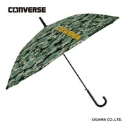 子供用傘 晴雨兼用 子供日傘 CONVERSE 58cm ジャンプ式 遮光 UVカット 99%以上 遮熱加工 抗菌加工 抗菌手元 先端が丸いT型露先 迷彩カーキ 20300