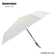 折りたたみ傘 晴雨兼用 innovator イノベーター 55cm 自動開閉式 遮光 UVカット 99％以上 遮熱効果付 ワンタッチ自動開閉 途中で飛び出さない 安全装置付 ファスナー付収納ケース ホワイト×イエロー 18721