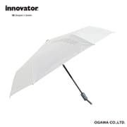 折りたたみ傘 晴雨兼用 innovator イノベーター 55cm 自動開閉式 遮光 UVカット 99％以上 遮熱効果付 ワンタッチ自動開閉 途中で飛び出さない 安全装置付 ファスナー付収納ケース ホワイト×グレー 18744