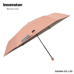折りたたみ傘 晴雨兼用 innovator イノベーター 60cm 手開き式 6本骨 遮光 UVカット 99％以上 遮熱効果付 収納ケース 安全カバー付 ペールオレンジ 18724