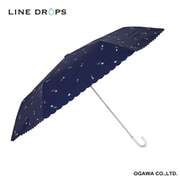 折りたたみ傘 婦人用 晴雨兼用 彩傘(イロカサ irokasa) チューリップ 55cm 手開き式 遮光 UVカット 99%以上 遮熱効果付 紫外線で色が変わるUVプリント付 安全カバー付 ネイビー 57294