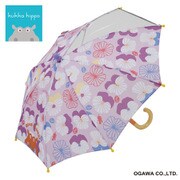 子供用傘 クッカヒッポ 40cm 手開き式 安全ろくろ 一コマ透明窓付 カバさんの反射プリント付 反射テープ付 太めのネームバンド付き スミレ 83341 KH-KS-34