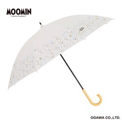 長傘 晴雨兼用 ムーミン 50cm 手開き式 8本骨 遮光 UVカット 99％以上 遮熱効果付 安全カバー付 ティーパーティー/ブルー 56191