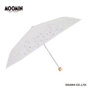 折りたたみ傘 晴雨兼用 ムーミン 50cm 手開き式 6本骨 遮光 UVカット 99%以上 遮熱効果付 安全カバー付 ティーパーティー/ブルー 56193