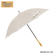 長傘 晴雨兼用 ピーナッツ スヌーピー 50cm 手開き式 8本骨 遮光 UVカット 99%以上 遮熱効果付 安全カバー付 スヌーピー/ブラウン 56183