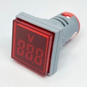 DC4-100V LEDデジタル電圧計 角型 赤 FXB16-22FSV-R
