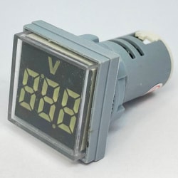 DC4-100V LEDデジタル電圧計 角型 白 FXB16-22FSV-W