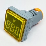 DC4-100V LEDデジタル電圧計 角型 黄 FXB16-22FSV-Y