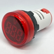 DC4-100V LEDデジタル電圧計 丸型 赤 FXB16-22DSV-R