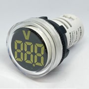 DC4-100V LEDデジタル電圧計 丸型 白 FXB16-22DSV-W