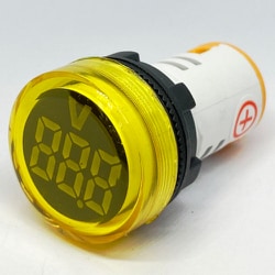 DC4-100V LEDデジタル電圧計 丸型 黄 FXB16-22DSV-Y