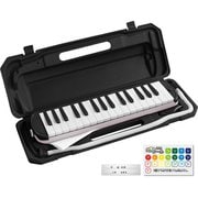 鍵盤ハーモニカ Melody Piano(メロディピアノ)32鍵 ドレミ表記シール/クロス/お名前シール付き P3001-32K/KURO-FUJI