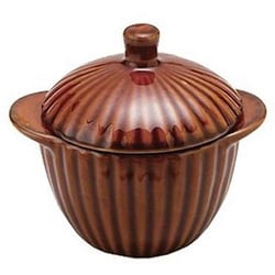 ココット 11cm 洋食器 蓋付き ギャザー ブラウン T-764404