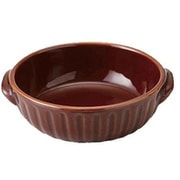 グラタン皿 16cm 洋食器 ラウンド ギャザー ブラウン T-783719