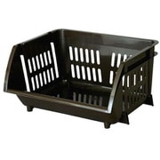 キッチン収納 積み重ねバスケット ストッカー ブラウン