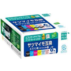 互換リサイクルインクカートリッジ エプソン サツマイモ SAT-6CL 6色パック（染料） ECI-ESAT-6P