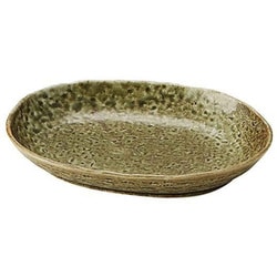 カレー皿 23cm 楕円 緑釉 皿 食器 陶器 美濃焼 日本製 T-918807