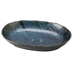 カレー皿 23cm 楕円 藍 皿 食器 陶器 美濃焼 日本製 T-918814