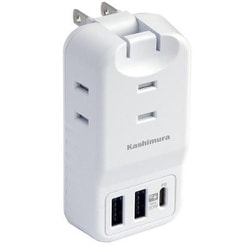 WM-22 [国内・海外兼用 3口電源タップ USB-タイプA2ポート＆タイプC1ポート PD20W充電対応]
