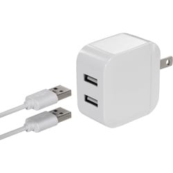 USB AC充電器 2.4A USB-A×2 smartIC搭載 スイングプラグ採用 ホワイト HAC3583