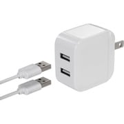 USB AC充電器 2.4A USB-A×2 smartIC搭載 スイングプラグ採用 ホワイト HAC3583