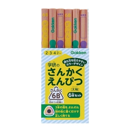 さんかくえんぴつシリーズ 三角鉛筆 太軸 6本入 6B N04568