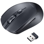 マウス ワイヤレス 無線 小型 ブルーLED 5ボタン レシーバー収納 戻る/進むボタン搭載 カウント切り替え機能 機能割り当て 2.4GHz ブラック MA-WB509BK
