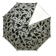 子供用傘 ZAZZY ZAPS(ザジーザップス) ダイナソー Mサイズ 50cm 手開き式 透明窓付き(1面) グレー 6731651-003-03-7