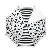 子供用傘 ZAZZY ZAPS(ザジーザップス) サンカクボーダー Mサイズ 50cm 手開き式 透明窓付き(1面) オフシロ 6731656-003-08-7