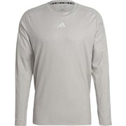 31ワークアウト PUプリント 長袖Tシャツ NEK55 IB9023 ミディアムグレーヘザーソリッドグレー J/Mサイズ [ランニングウェア シャツ メンズ]