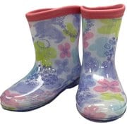 水彩フラワーレインシューズ 17cm ブルー 8731507-017-05-6