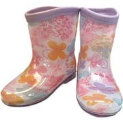 水彩フラワーレインシューズ 19cm ピンク 8731507-019-06-7