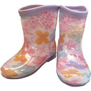 水彩フラワーレインシューズ 21cm ピンク 8731508-021-06-9