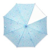子供用傘 Petit Angelina(プチアンジェリーナ) ボタニカルリース Mサイズ 50cm 手開き式 透明窓付き(1面) リース/ブルー 8731601-003-05-4