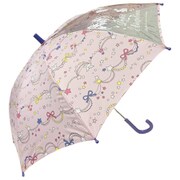 子供用傘 Petit Angelina(プチアンジェリーナ) キラキラガーランド Sサイズ 45cm 手開き式 透明窓付き(1面) ピンク 8731603-002-06-2