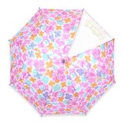 子供用傘 Petit Angelina(プチアンジェリーナ) 水彩フラワー Lサイズ 55cm 手開き式 透明窓付き(1面) 水彩/ピンク 8731604-004-06-5