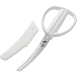 Kai Kitchen カーブ キッチンバサミ キャップ付き ホワイト DH8002