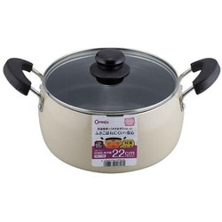 両手鍋 22cm IH対応 コロージュ ガラス蓋付き 炊飯 5合