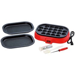 ホットプレート たこ焼き器 ツール付き あつほかダイニング 角形 ヒーター式 着脱式角型プレート3枚セット AM-9507