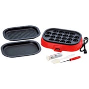 ホットプレート たこ焼き器 ツール付き あつほかダイニング 角形 ヒーター式 着脱式角型プレート3枚セット AM-9507