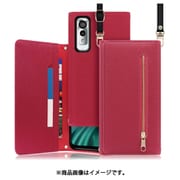 WORK50AND-RS-ANDS8 [LOOF SHOULDER Android One S8用 クラッチバッグ型スマホショルダーケース ロングストラップ＆カードポケット付き ダスティローズ]