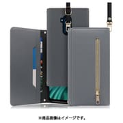 WORK50AND-GY-X5 [LOOF SHOULDER Android One X5用 クラッチバッグ型スマホショルダーケース ロングストラップ＆カードポケット付き グレー]