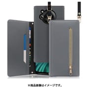 WORK50AO-GY-AR7 [LOOF SHOULDER AQUOS R7用 クラッチバッグ型スマホショルダーケース ロングストラップ＆カードポケット付き グレー]
