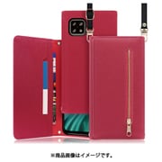 WORK50AO-RS-ASE4 [LOOF SHOULDER AQUOS sense4/やさしいスマホ2/sense4 lite/sense4 basic/sense5G用 クラッチバッグ型スマホショルダーケース ロングストラップ＆カードポケット付き ダスティローズ]