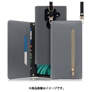 WORK50AO-GY-ASE4P [LOOF SHOULDER AQUOS sense4 plus用 クラッチバッグ型スマホショルダーケース ロングストラップ＆カードポケット付き グレー]