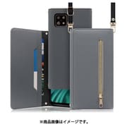 WORK50AO-GY-ASE6 [LOOF SHOULDER AQUOS sense6/6s用 クラッチバッグ型スマホショルダーケース ロングストラップ＆カードポケット付き グレー]