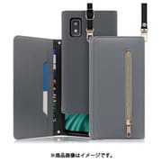 WORK50AO-GY-AWISH [LOOF SHOULDER AQUOS wish/wish2用 クラッチバッグ型スマホショルダーケース ロングストラップ＆カードポケット付き グレー]
