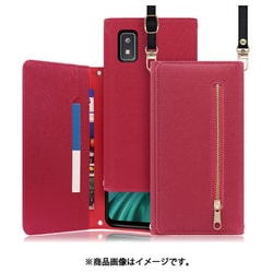 LOOF SHOULDER AQUOS wish/wish2用 クラッチバッグ型スマホショルダーケース ロングストラップ＆カードポケット付き ダスティローズ WORK50AO-RS-AWISH